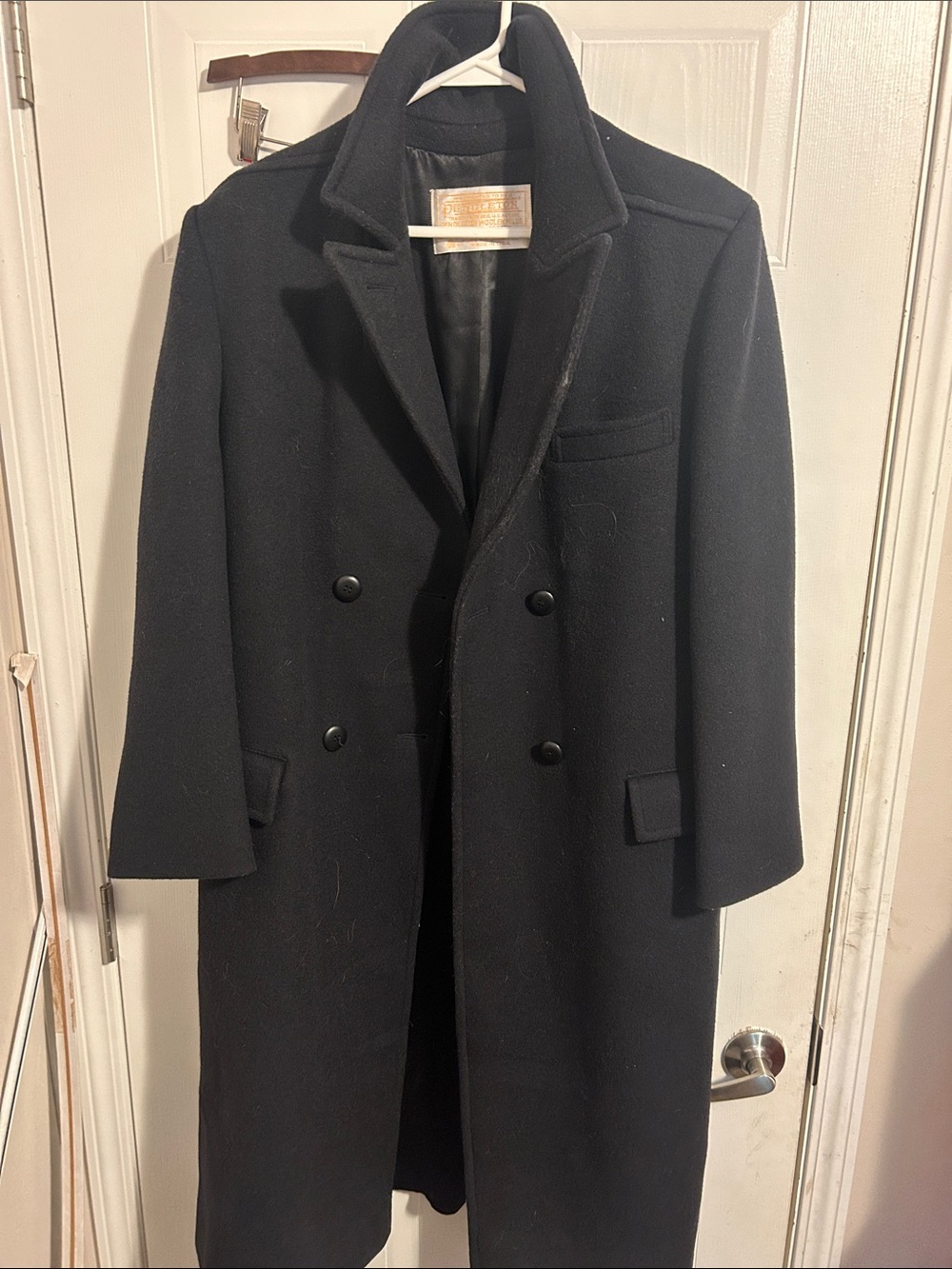 Pendleton Men's Black Double-Breasted Wool Pea Coat